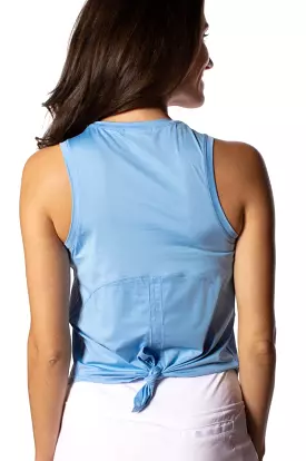 Sky Blue Sleeveless Sport Tie Top