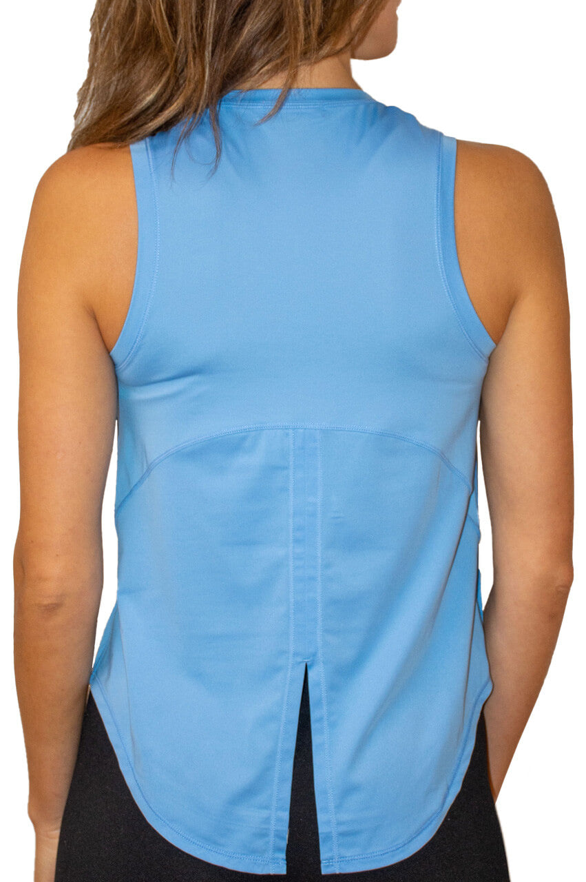 Sky Blue Sleeveless Sport Tie Top