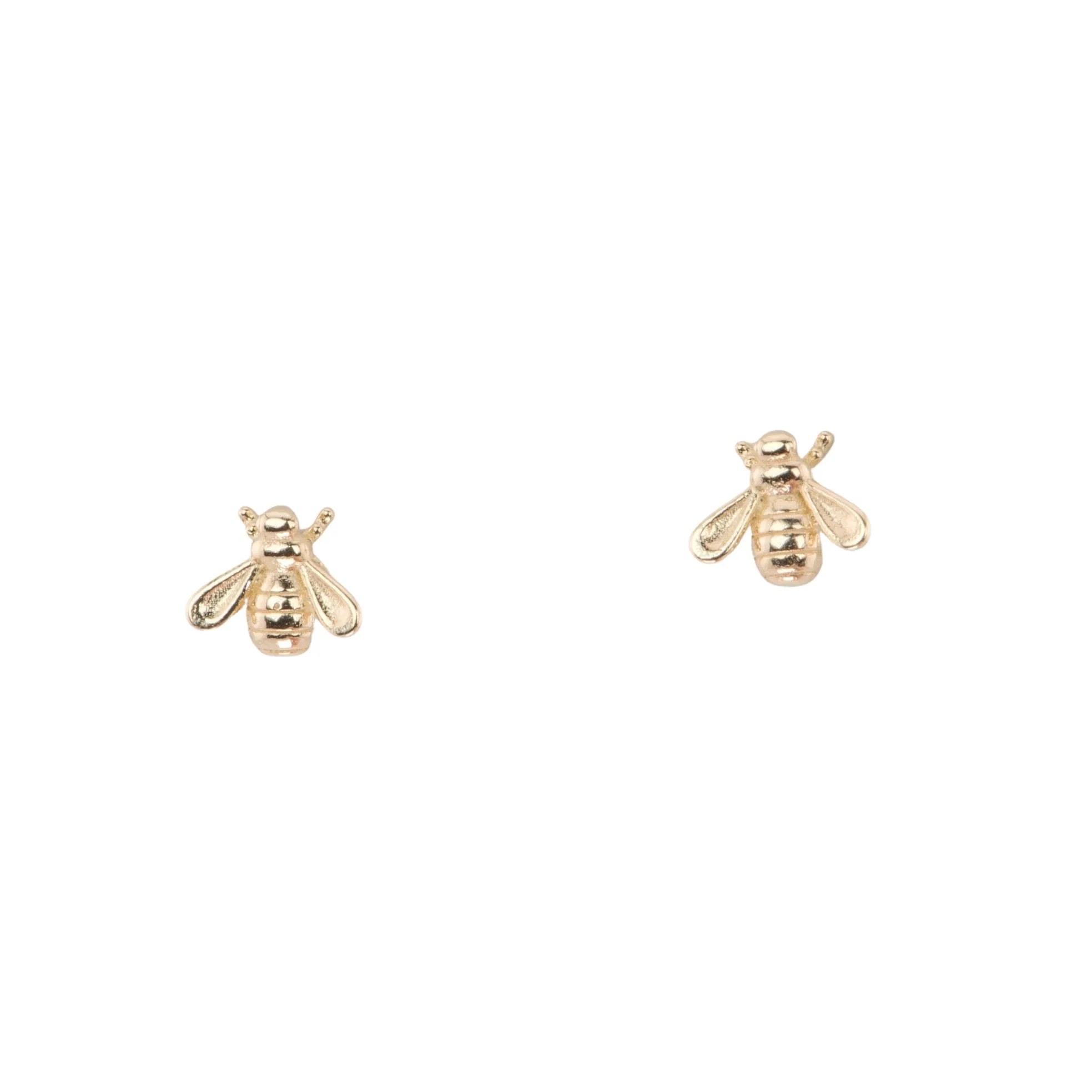 Small Bees Bee Ear Studs Earrings 14K Gold R3181