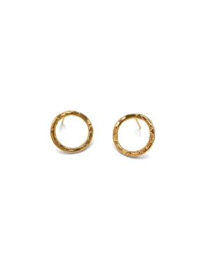 Small Rhodri Textured Circular Post Earrings