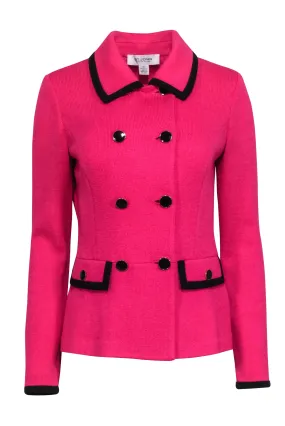 St. John - Hot Pink Knit Double Breasted Blazer Sz 4