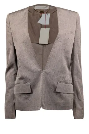 Stella McCartney - Grey Silk Collarless Blazer Sz 6