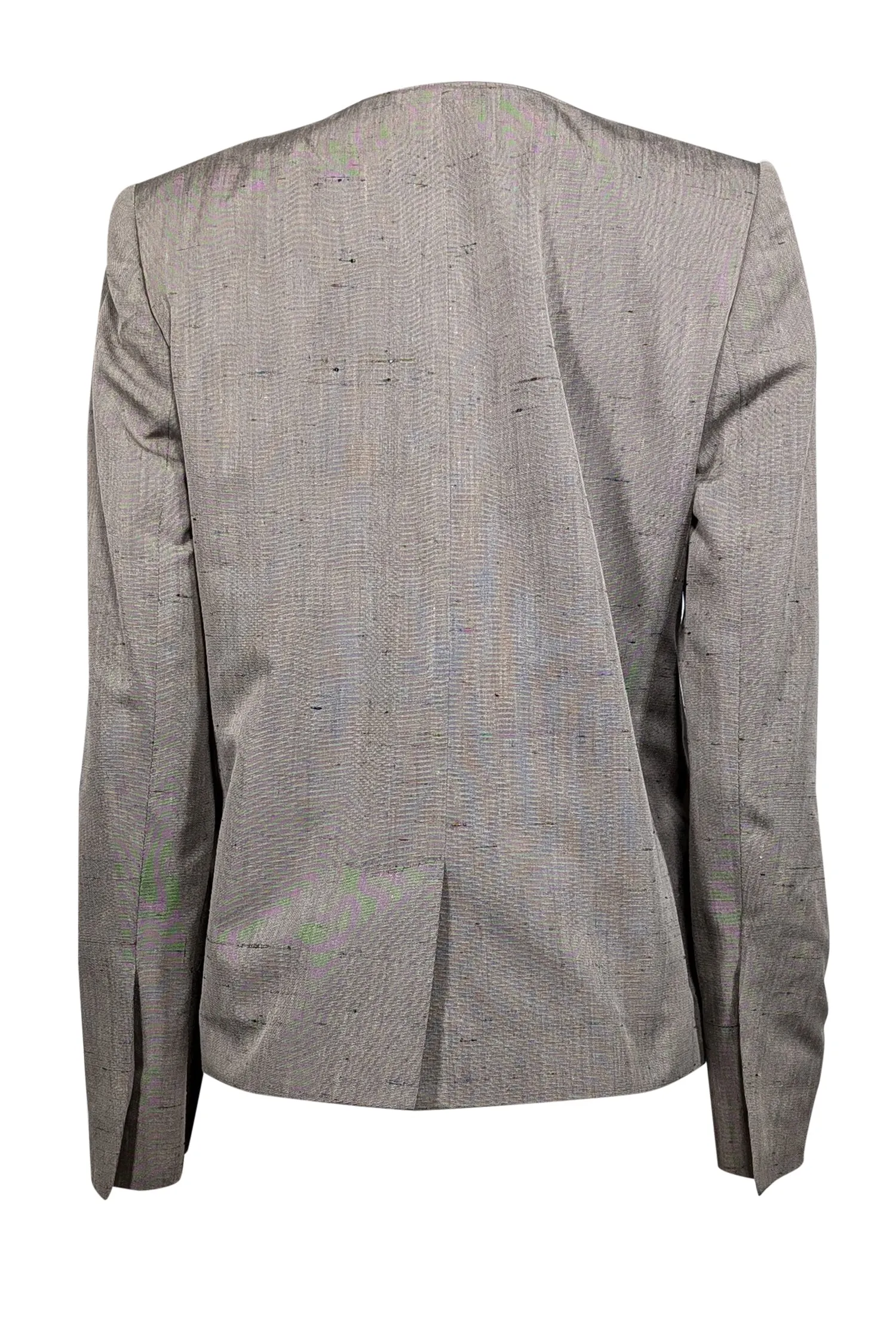 Stella McCartney - Grey Silk Collarless Blazer Sz 6