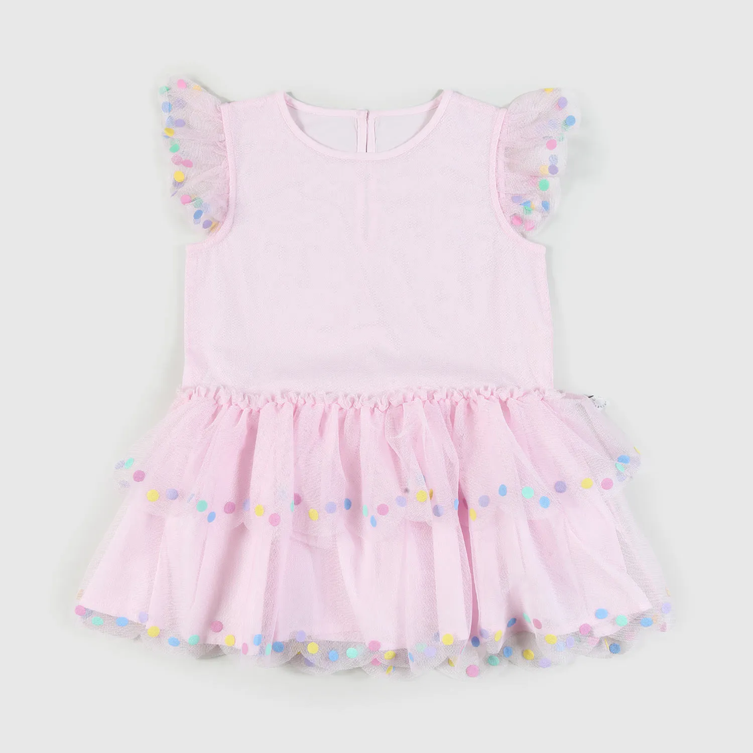 Stella Mccartney Pink Wisteria Dress With Ruffles For Baby Girls