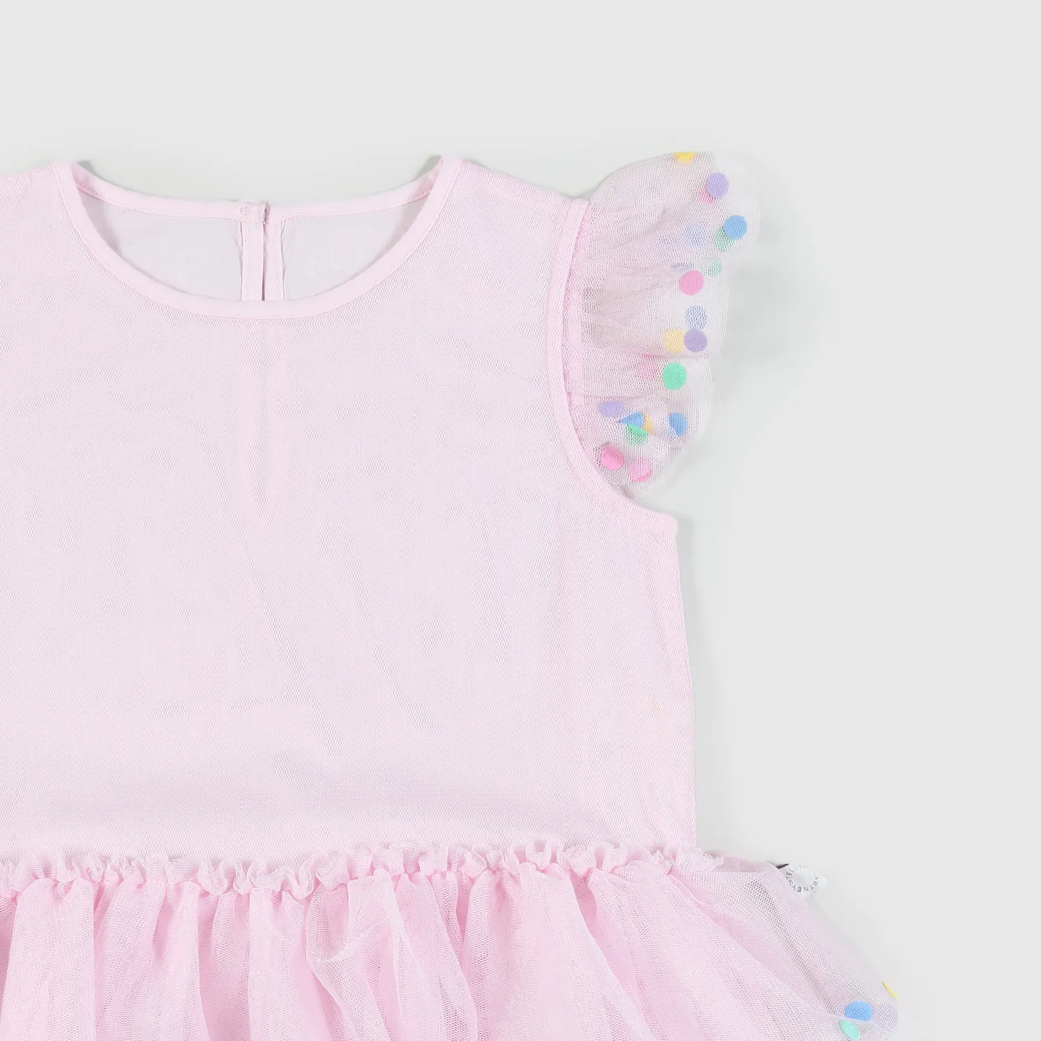 Stella Mccartney Pink Wisteria Dress With Ruffles For Baby Girls