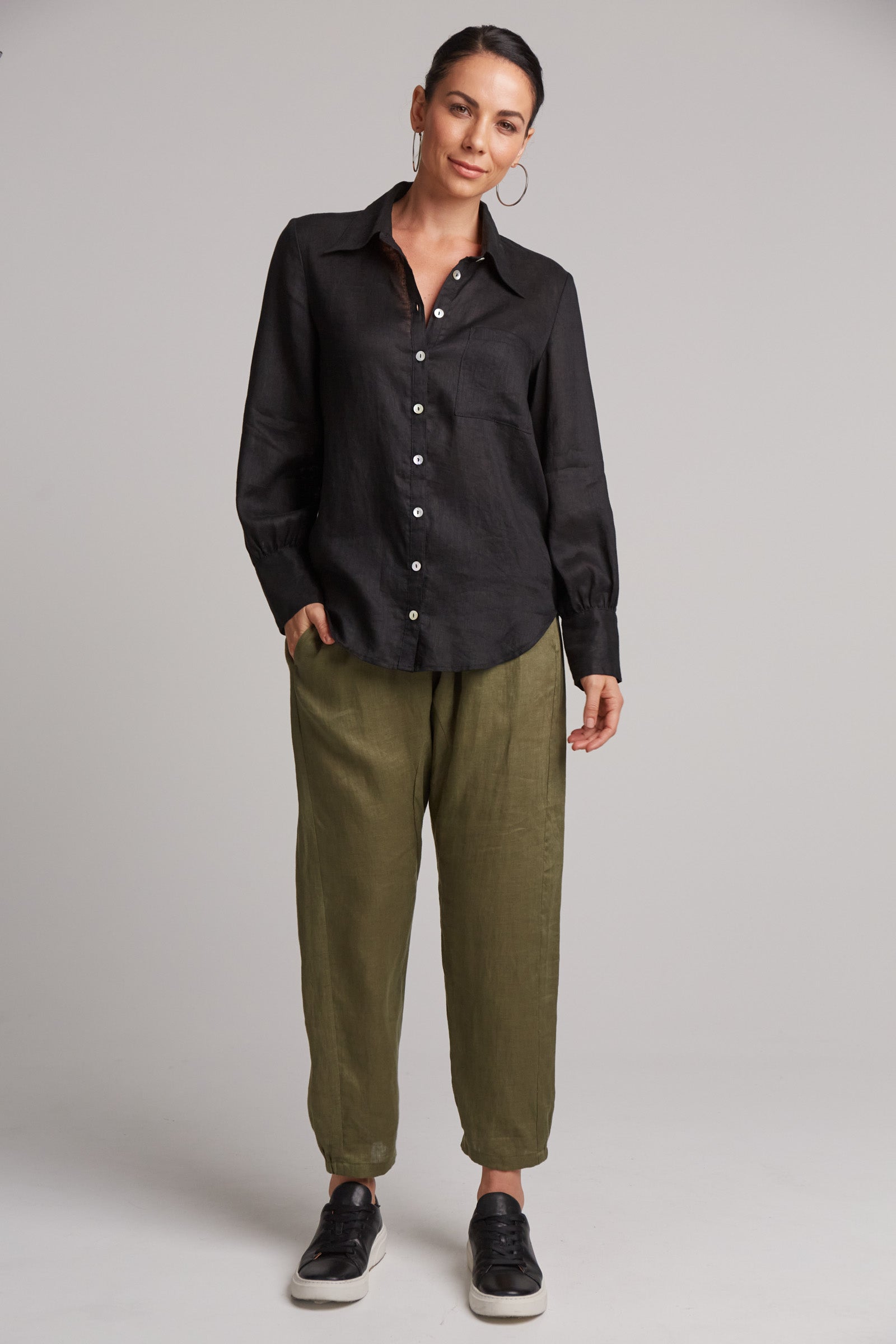 Studio Linen Shirt - Black