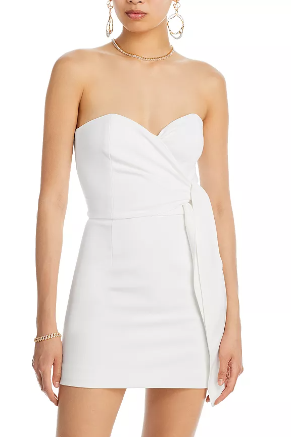 Summer White Whisper Strapless Bow Dress