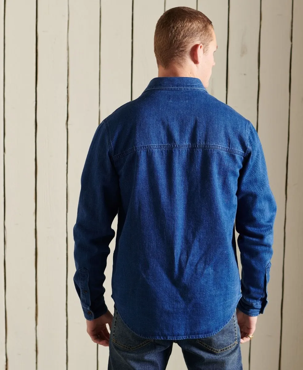 Superdry Work Denim Shirt Mid Blue