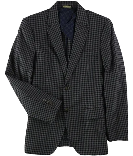 Tasso Elba Mens Checked Two Button Blazer Jacket