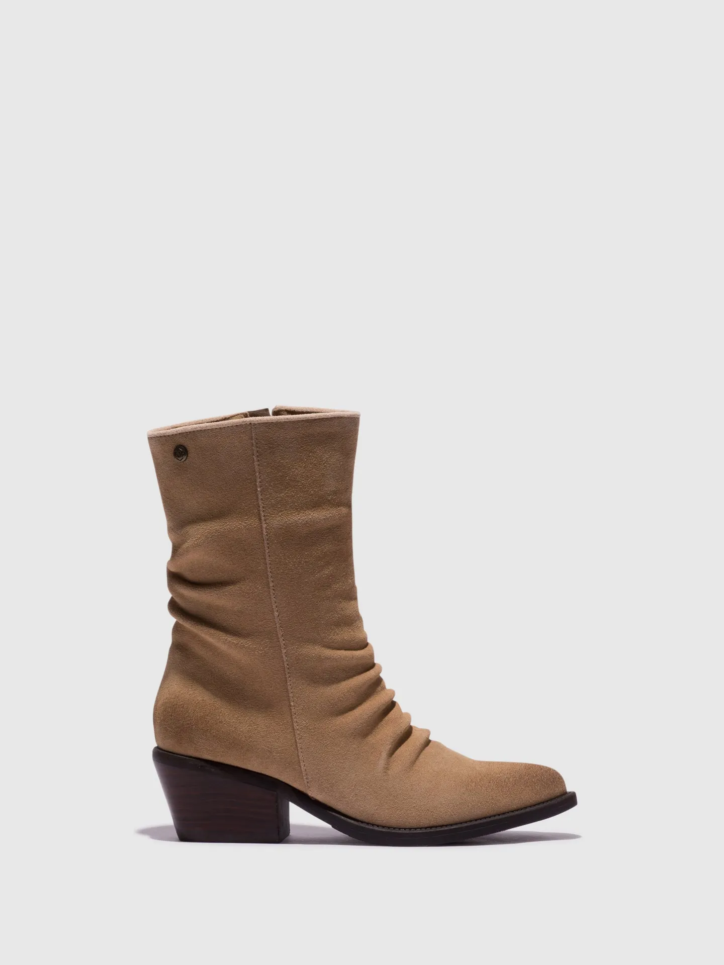 Taupe Cowboy Ankle Boots