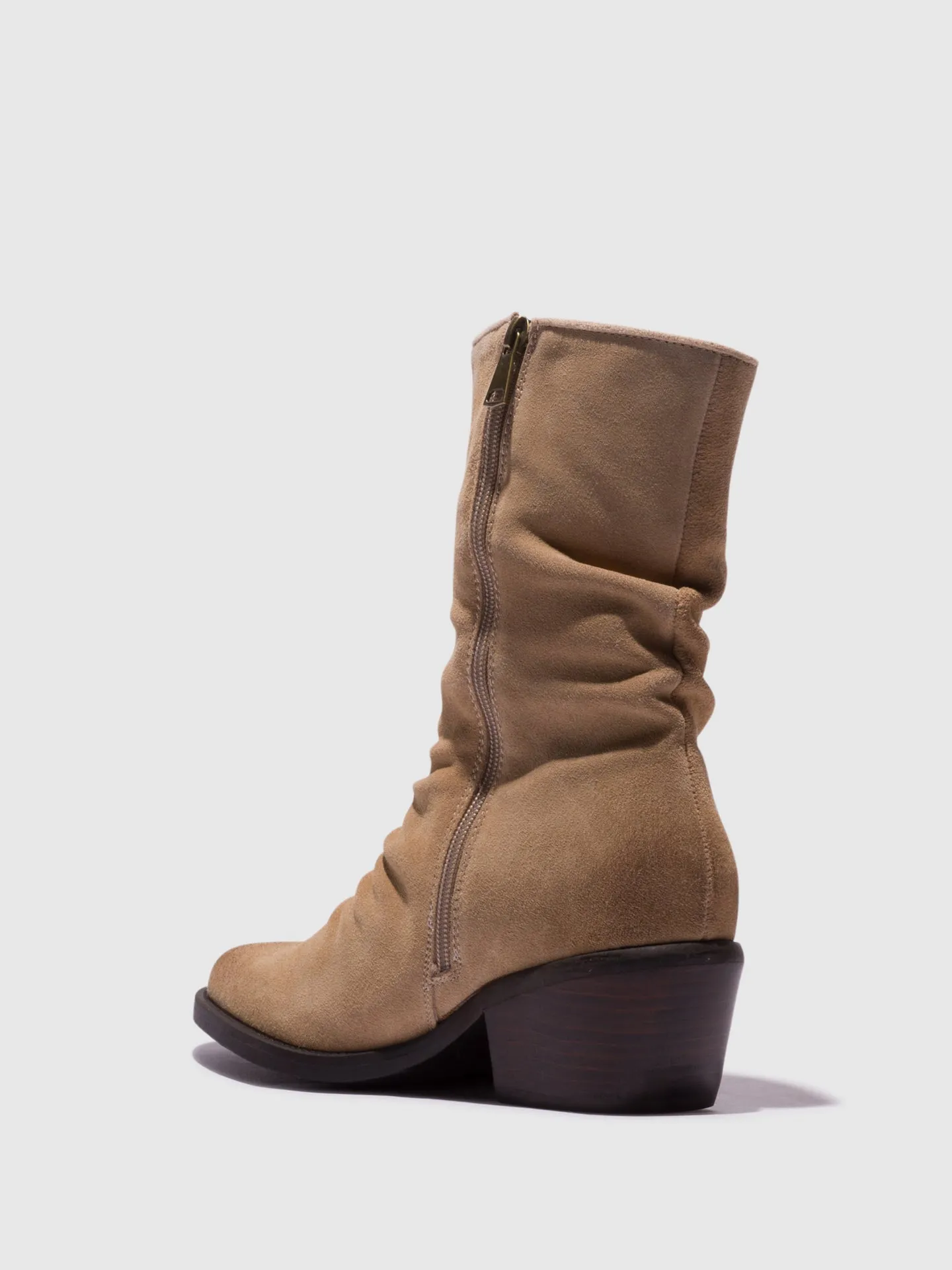 Taupe Cowboy Ankle Boots