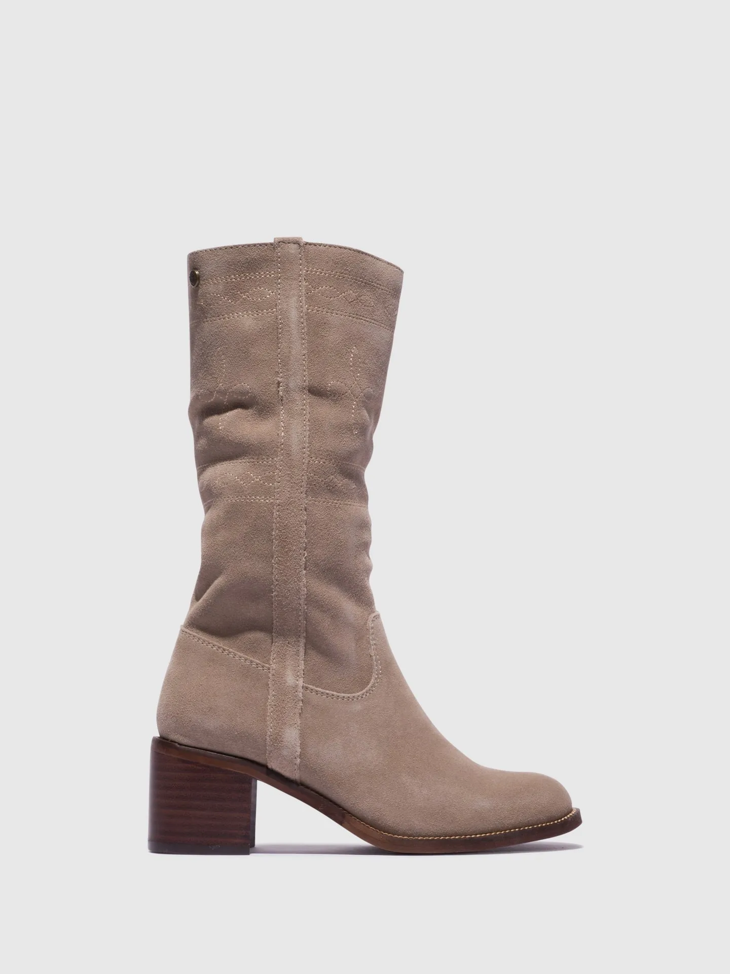 Taupe Round Toe Boots