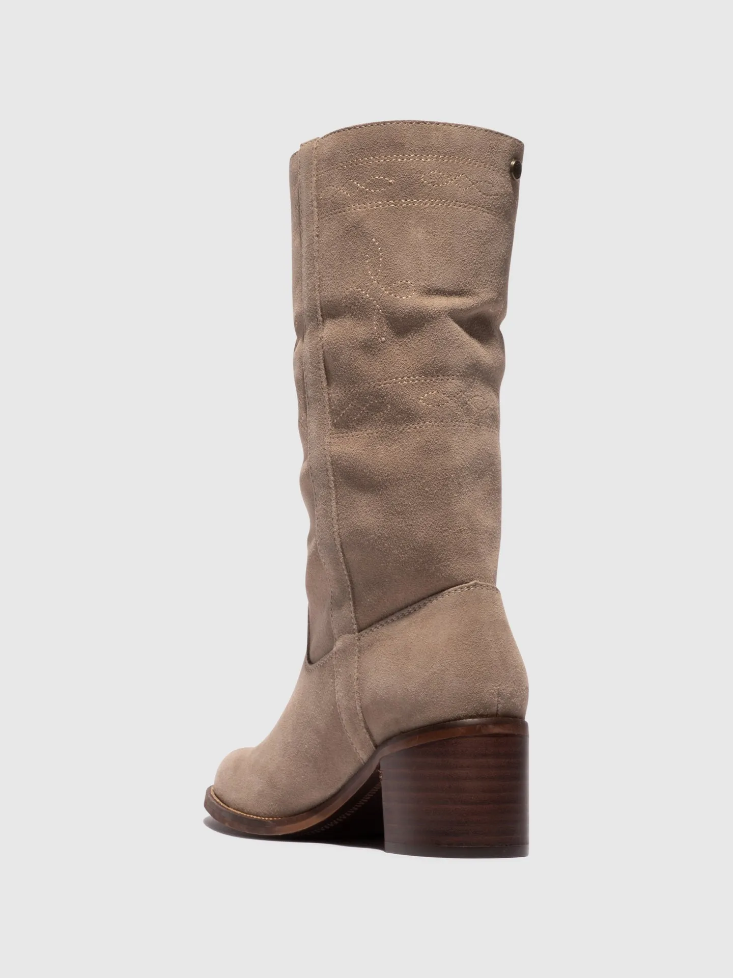 Taupe Round Toe Boots