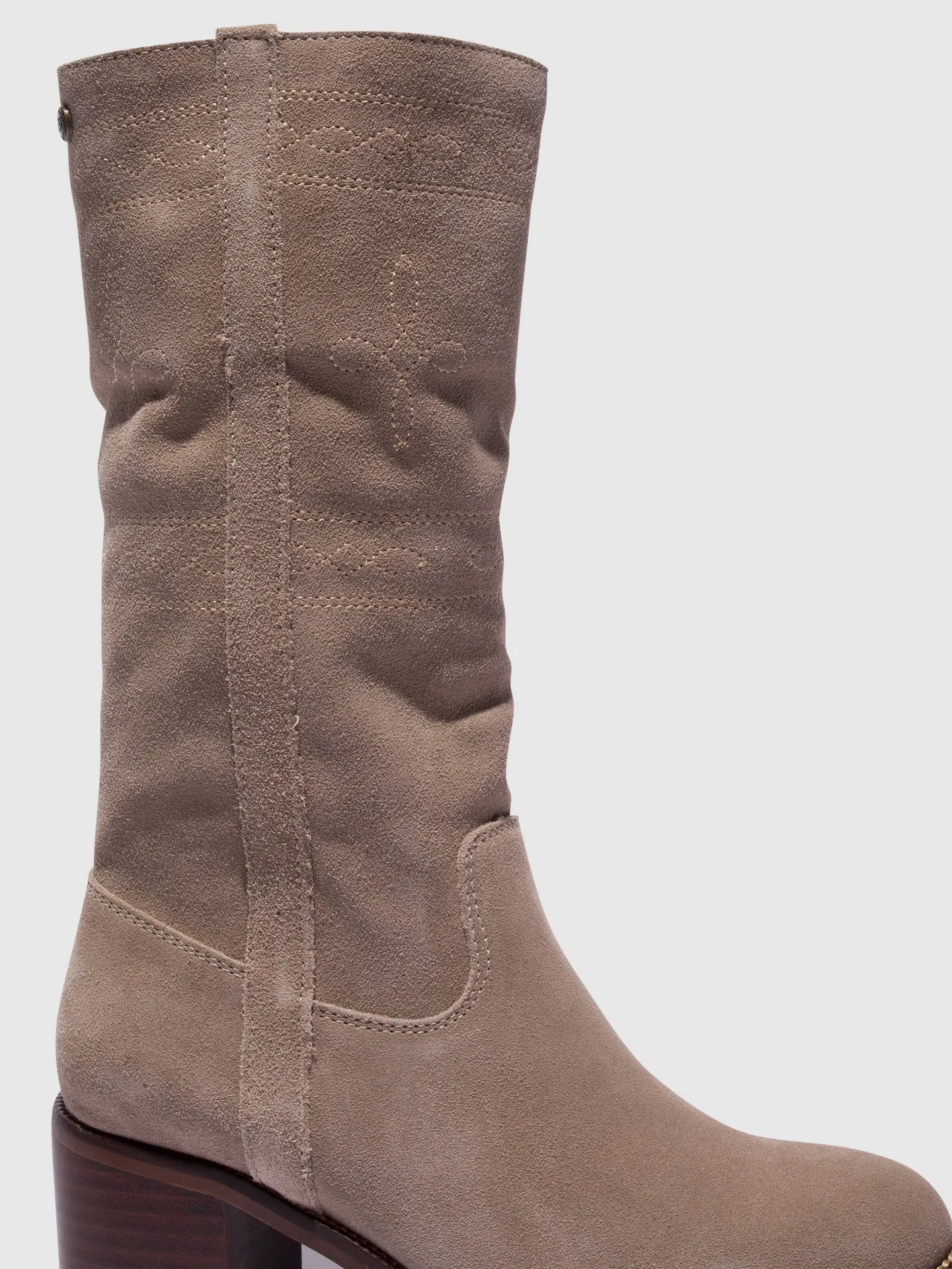 Taupe Round Toe Boots