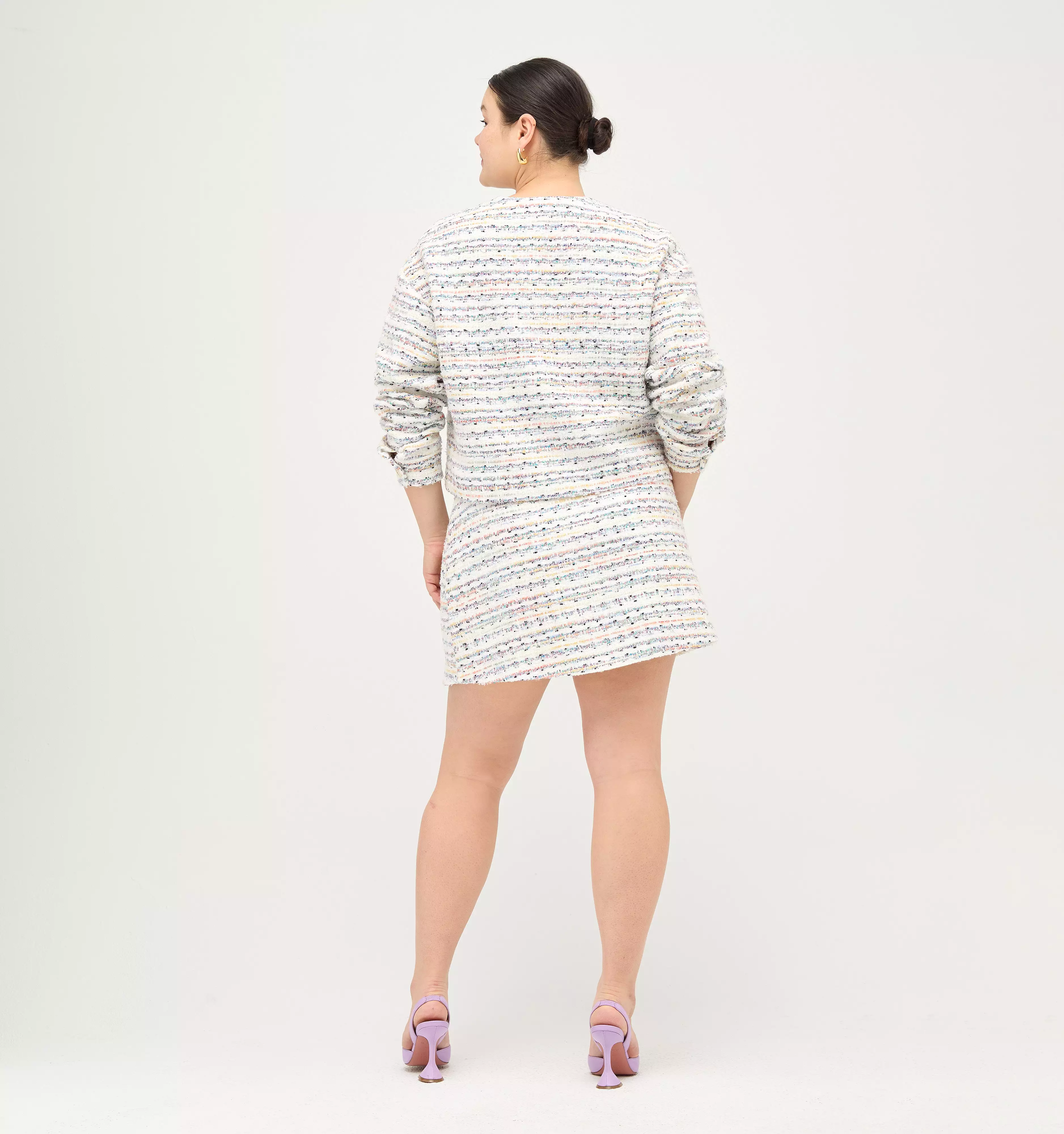 The Lola Skirt - Tweed in Tonal Multi