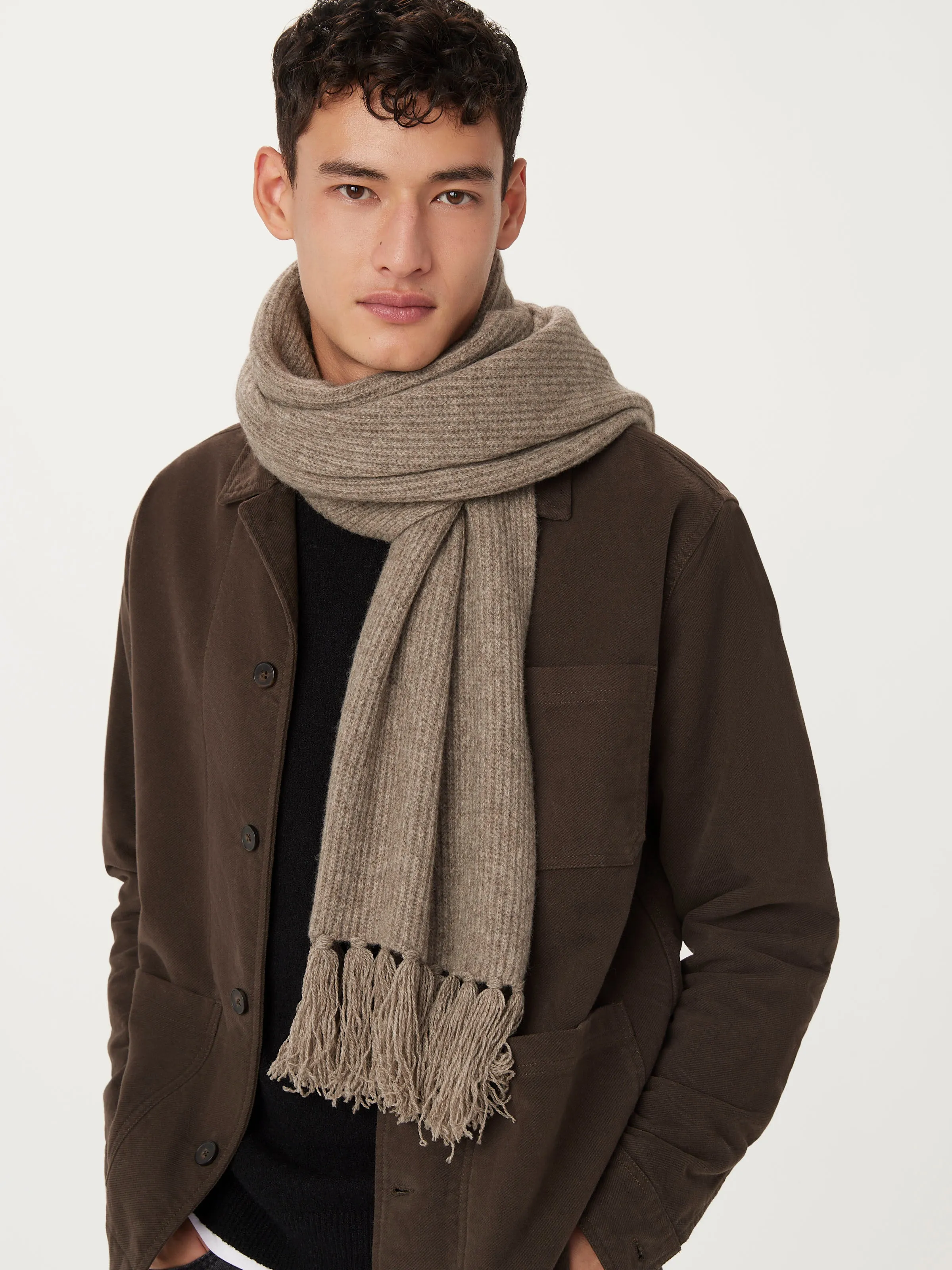 The Yak Wool Scarf in Brown Heather