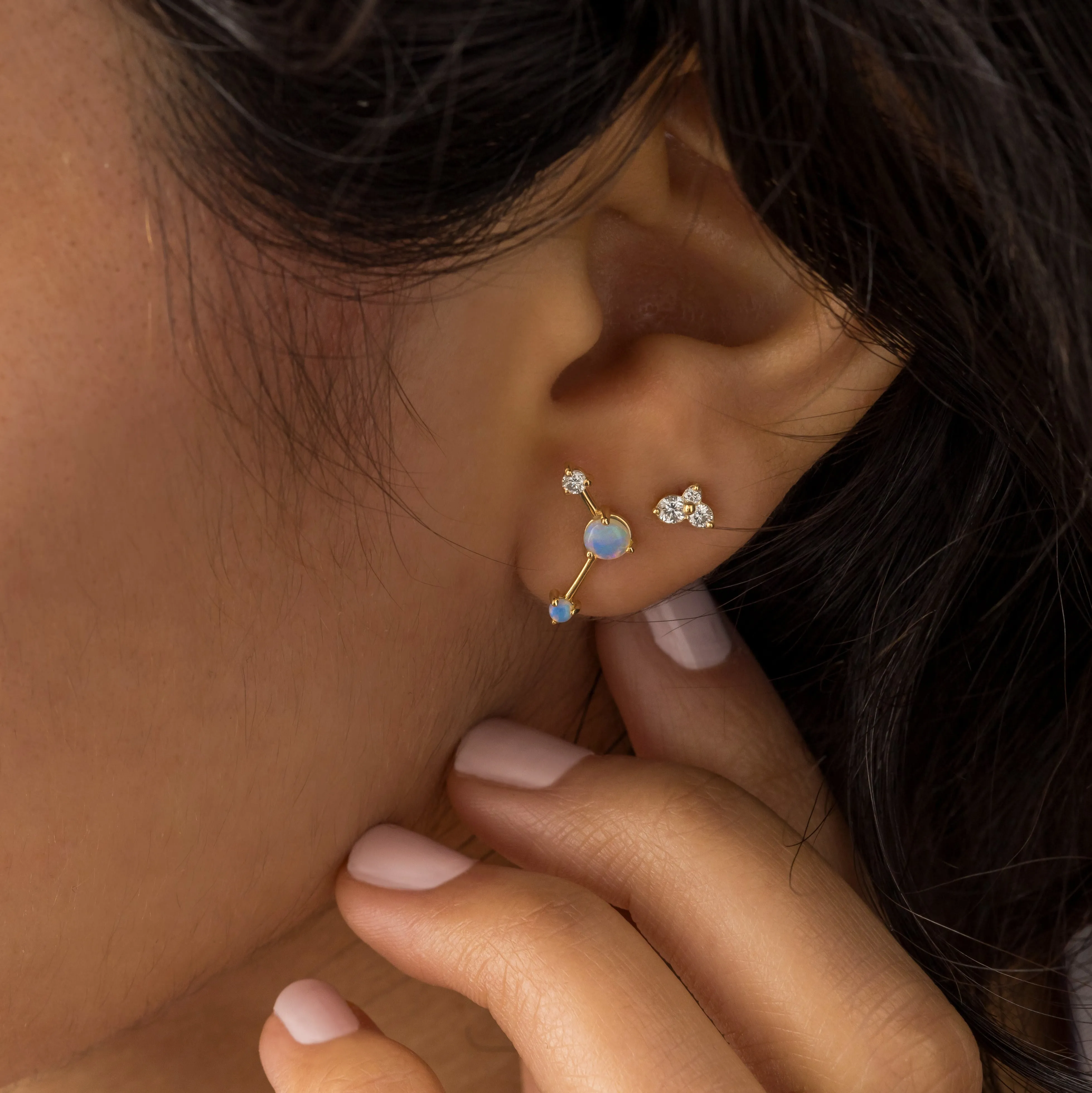 Three-Step Point Earrings - In Stock