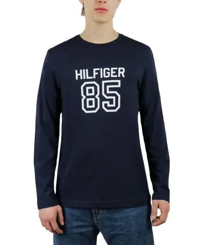 Tommy Hilfiger Long Sleeve Crew Neck Shirt In Dark Navy