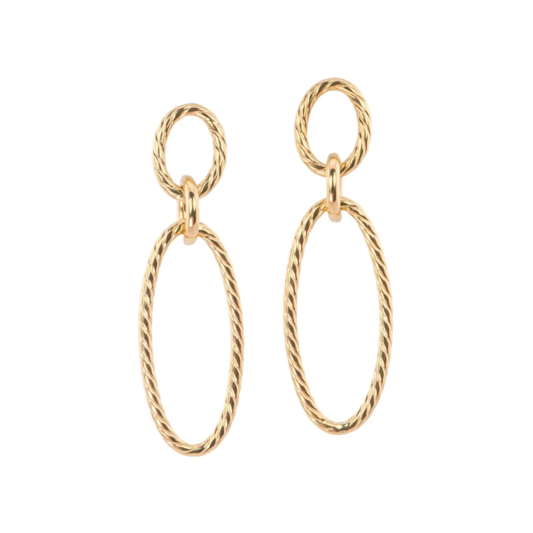 Triple Loop Earrings 14K Gold 51x15mm R3176