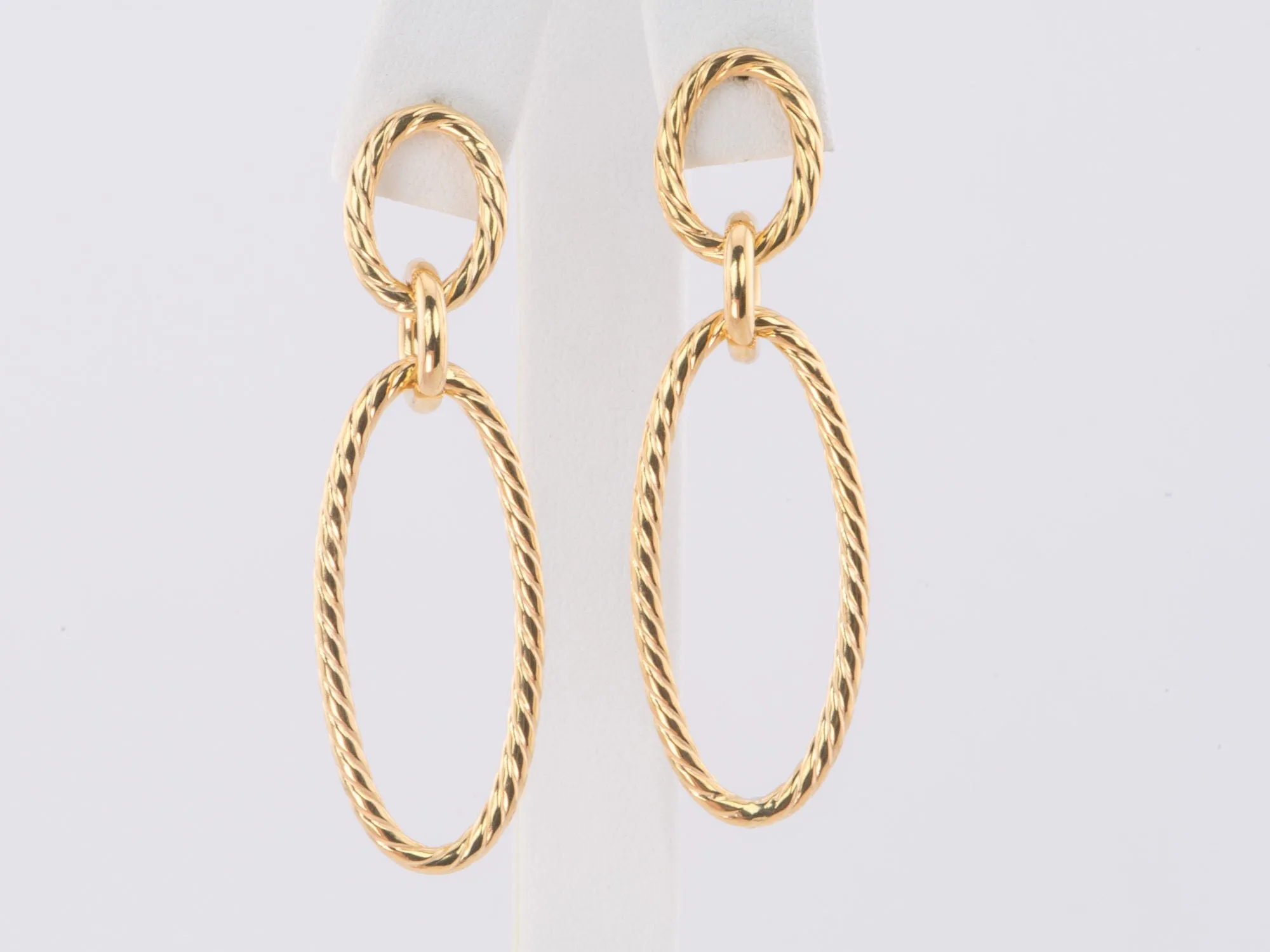 Triple Loop Earrings 14K Gold 51x15mm R3176