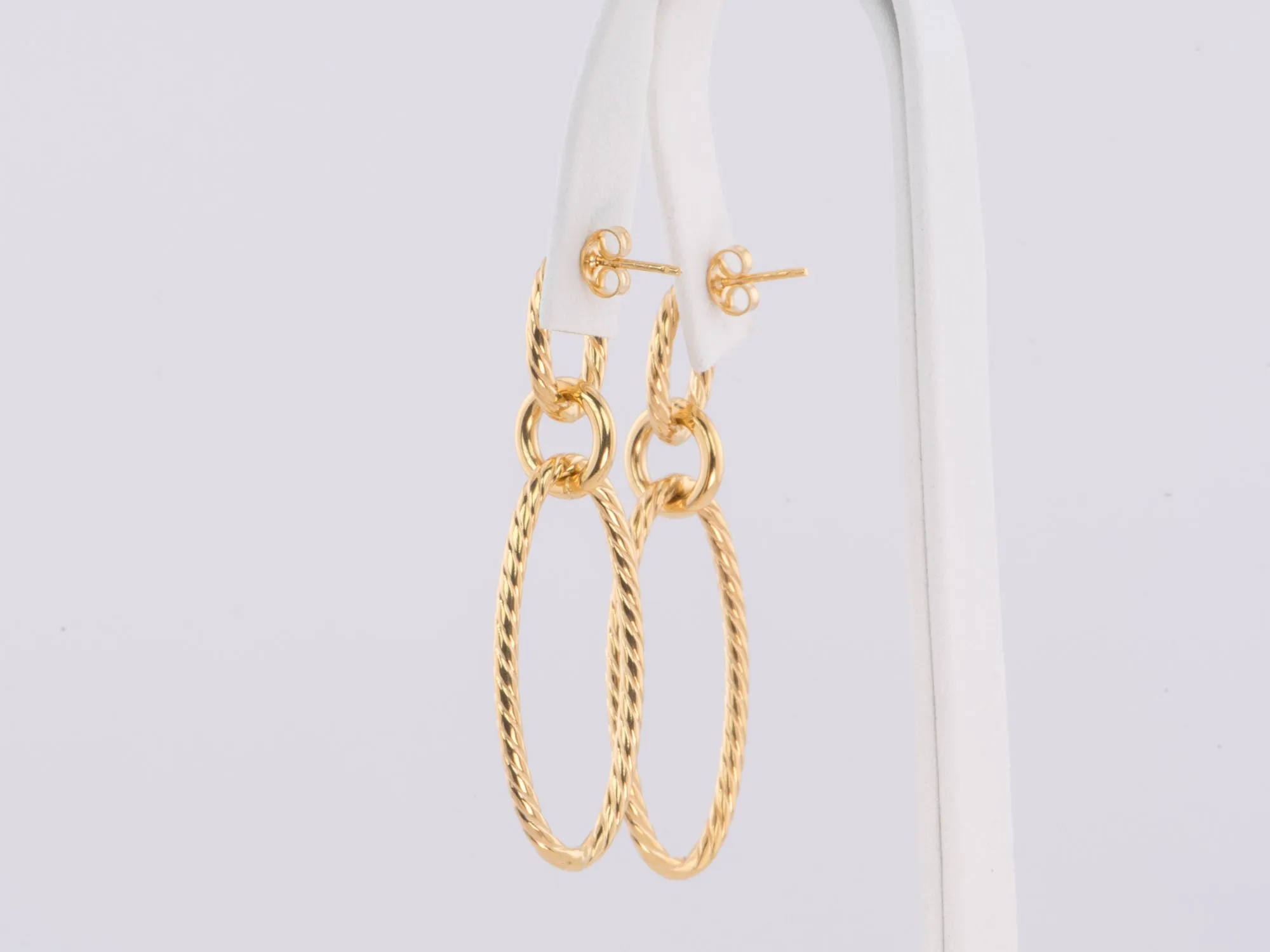 Triple Loop Earrings 14K Gold 51x15mm R3176