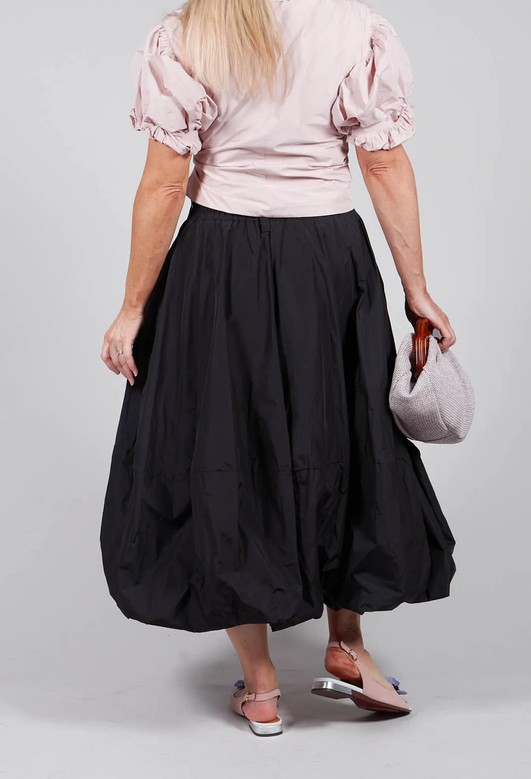 Tulip Midi Skirt in Black