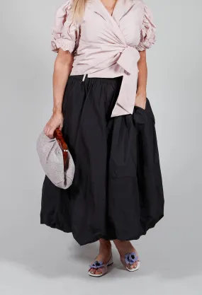 Tulip Midi Skirt in Black