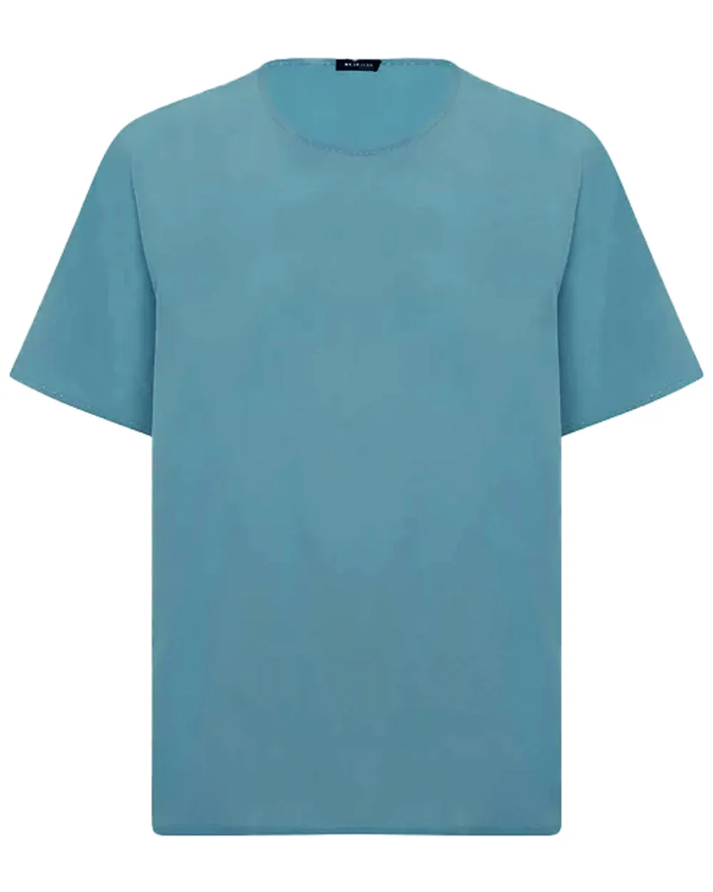 Turquoise Short Sleeve Silk Shirt