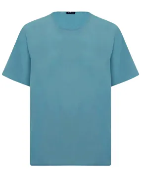 Turquoise Short Sleeve Silk Shirt