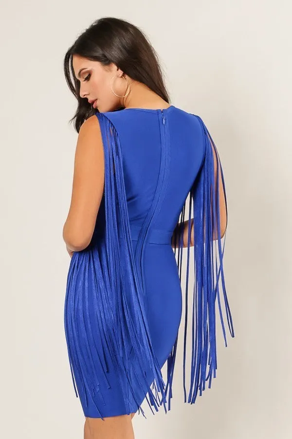 Vanessa Fringe Sleeve Bandage Dress