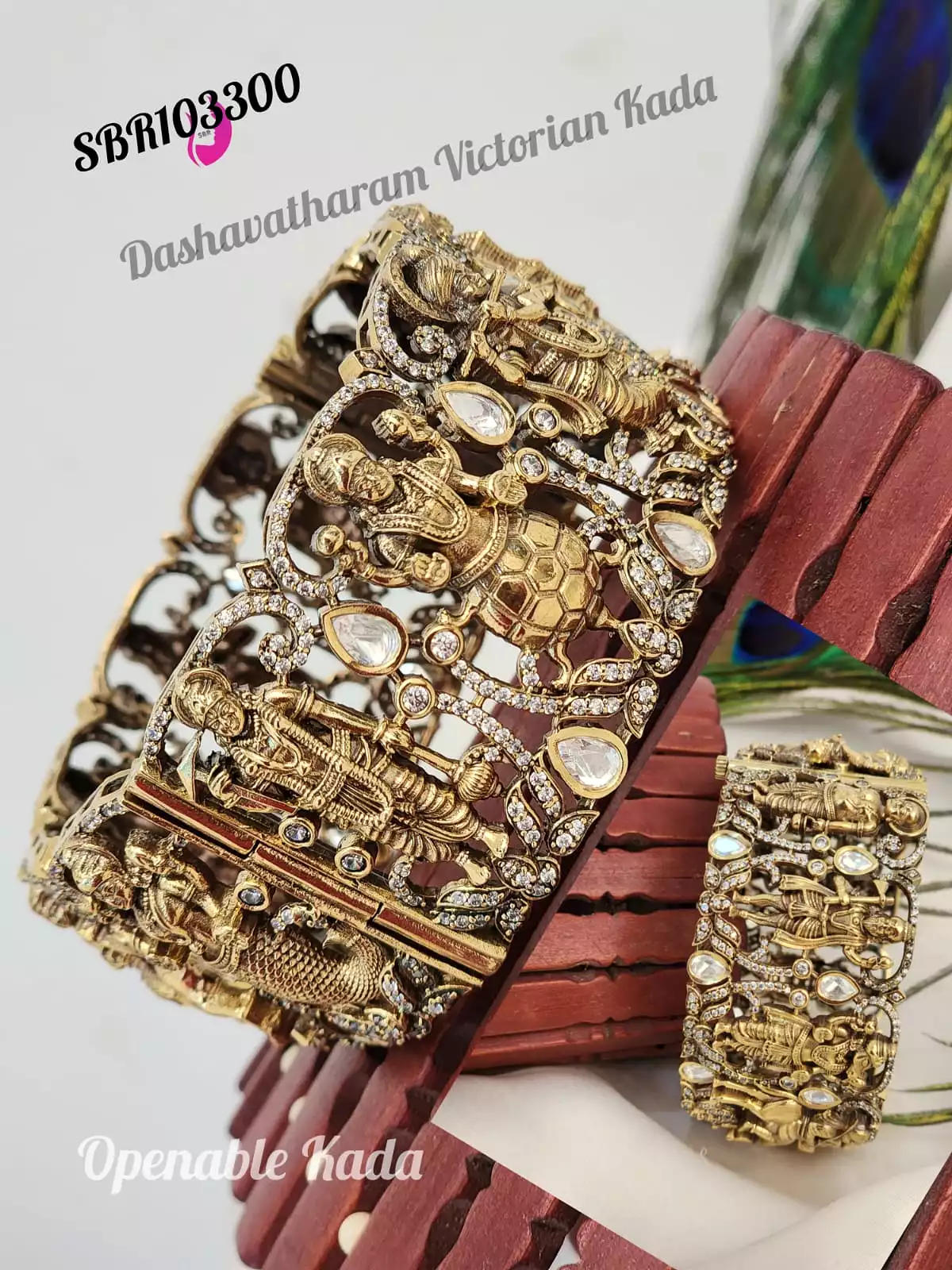 Victorian style Dashavatar Bangle or Kada for women -SAY001DK