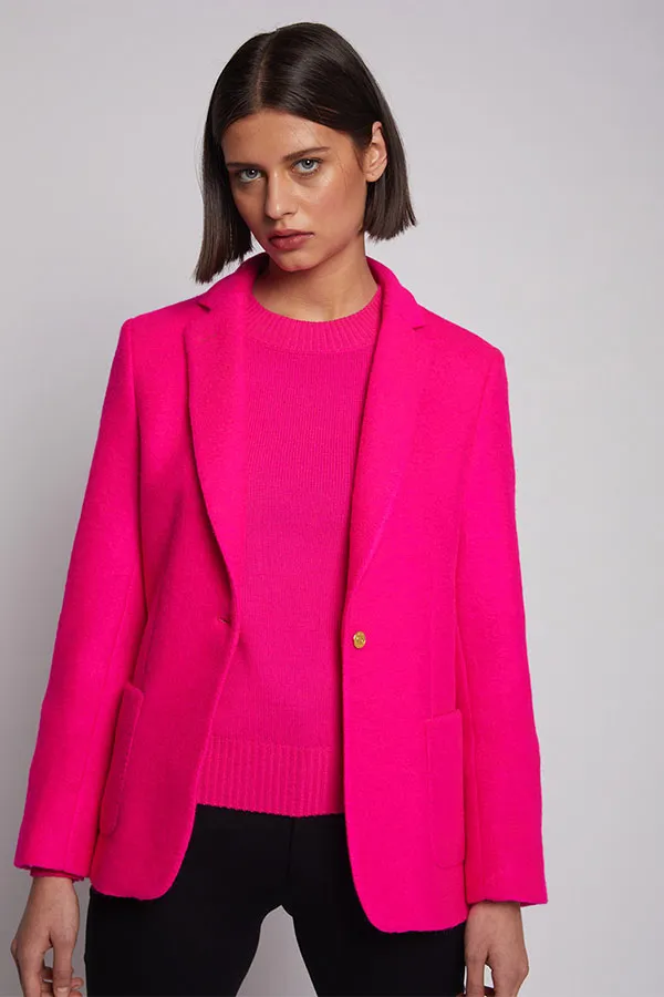 Vilagallo HARLOW PINK NEON WOOL BLEND JACKET