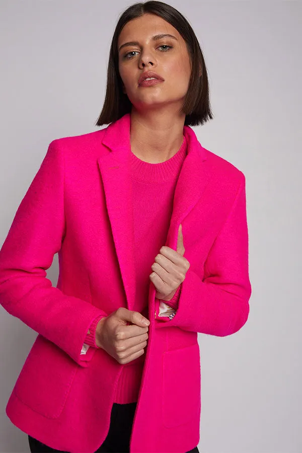 Vilagallo HARLOW PINK NEON WOOL BLEND JACKET