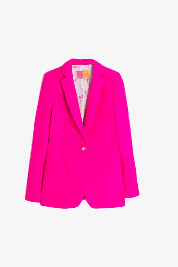 Vilagallo HARLOW PINK NEON WOOL BLEND JACKET