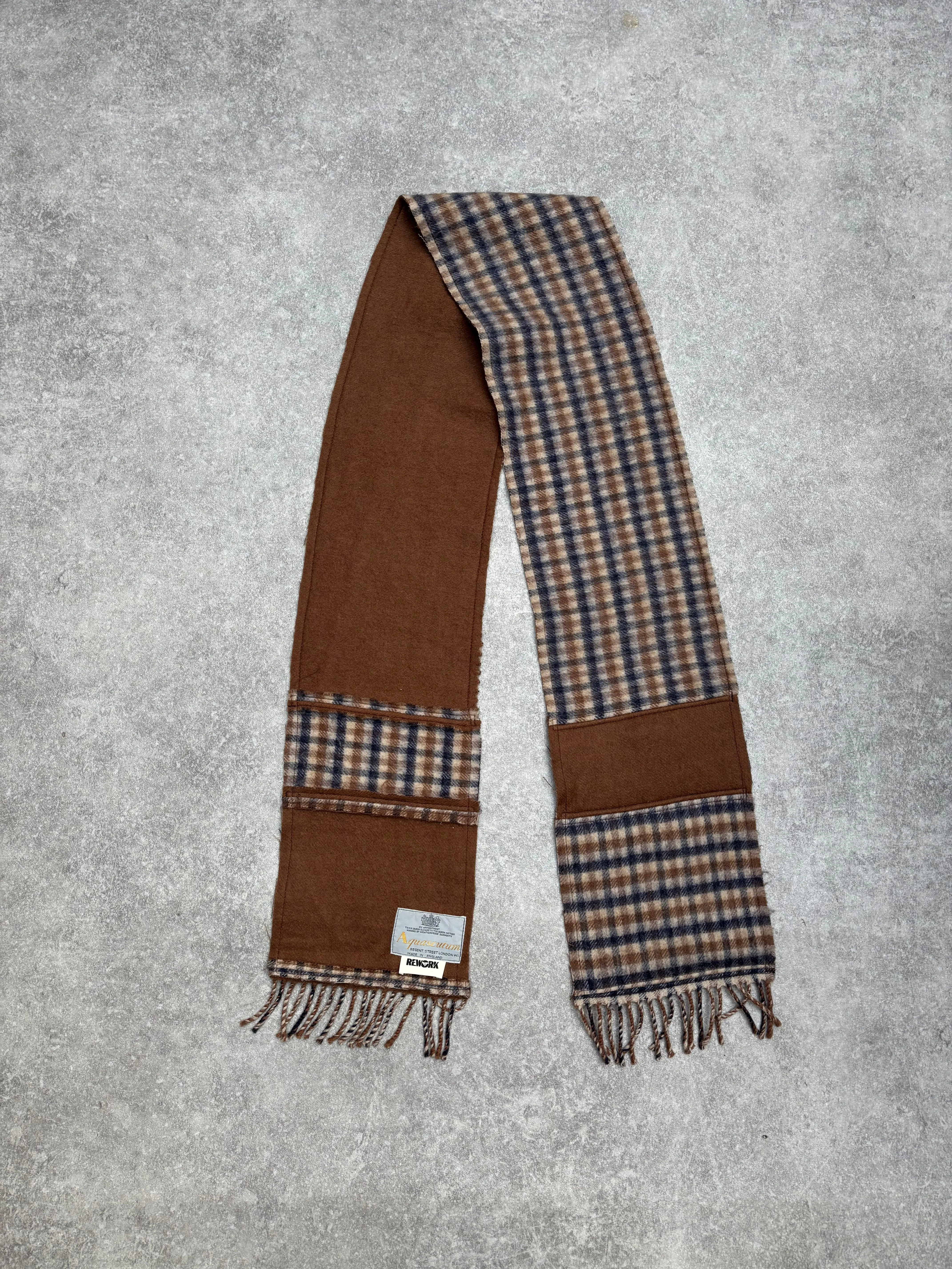 VT Rework: Aquascutum Classic Plaid Panelled Wool Scarf