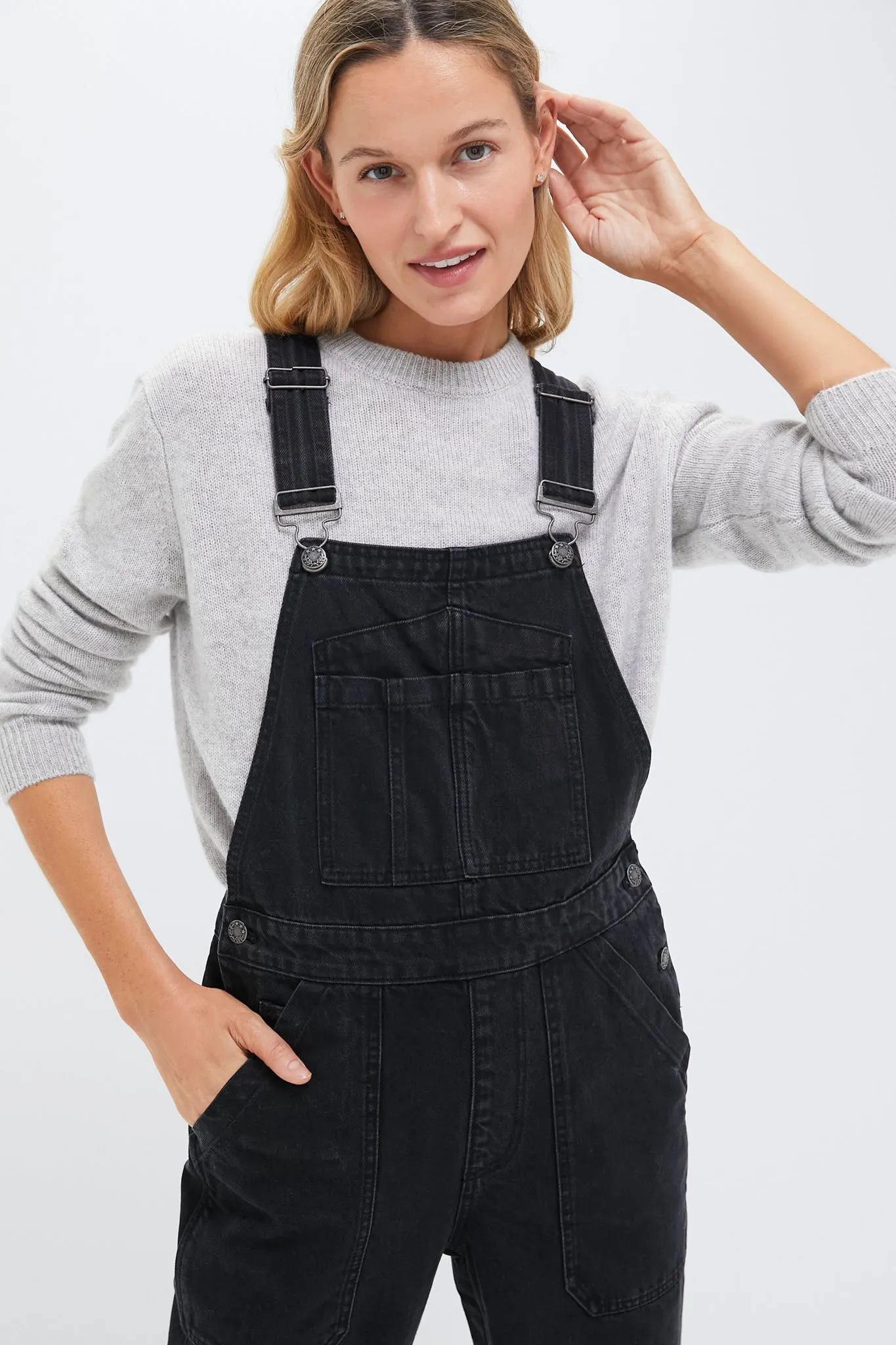 Washed Black Lili Overalls