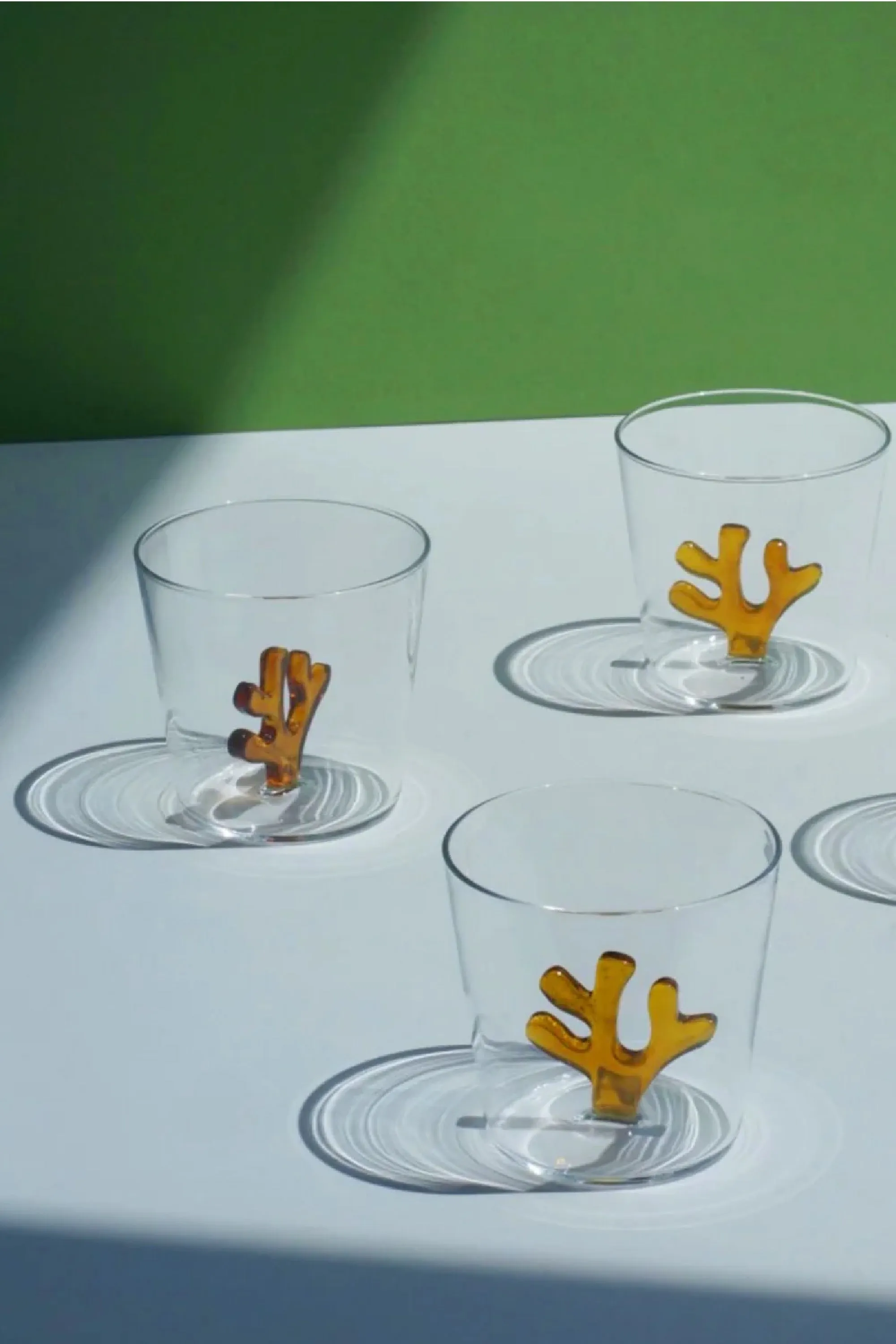 Whimsical Tumbler Glasses - Amber