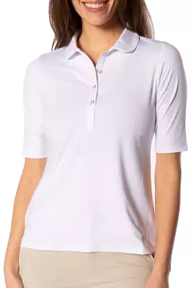 White Fabulous Elbow Polo