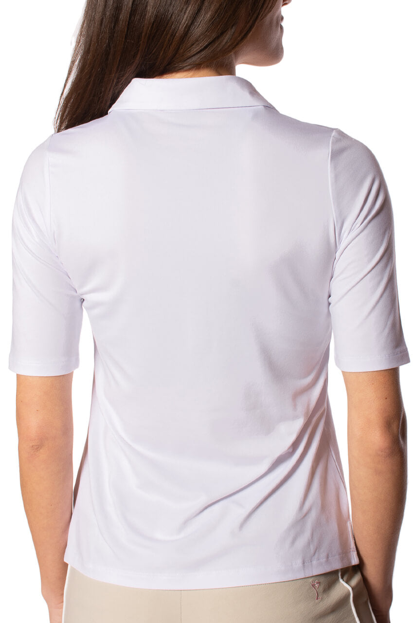 White Fabulous Elbow Polo