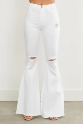 White Stone Bell Bottoms