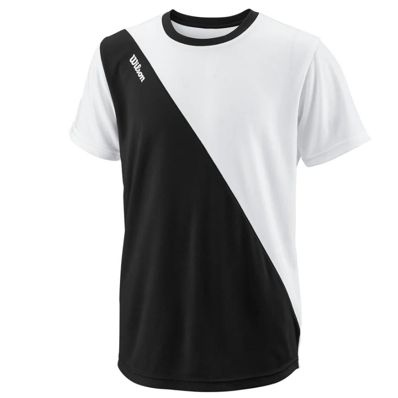 Wilson Boys Team II Angle Crew Tennis Shirt - Black/White