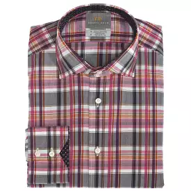 Wine Plaid Button Down Sport Shirt