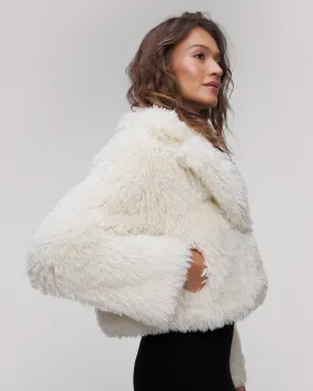 Women's white fur Stand Studio Samara Jacket 617019157-96000