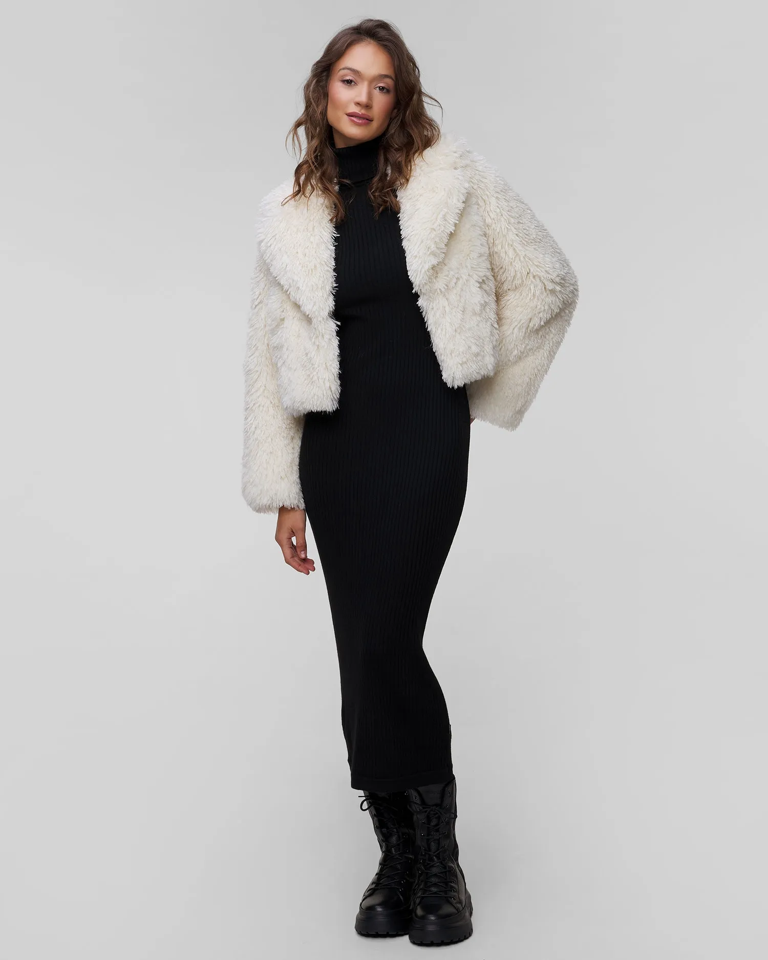 Women's white fur Stand Studio Samara Jacket 617019157-96000