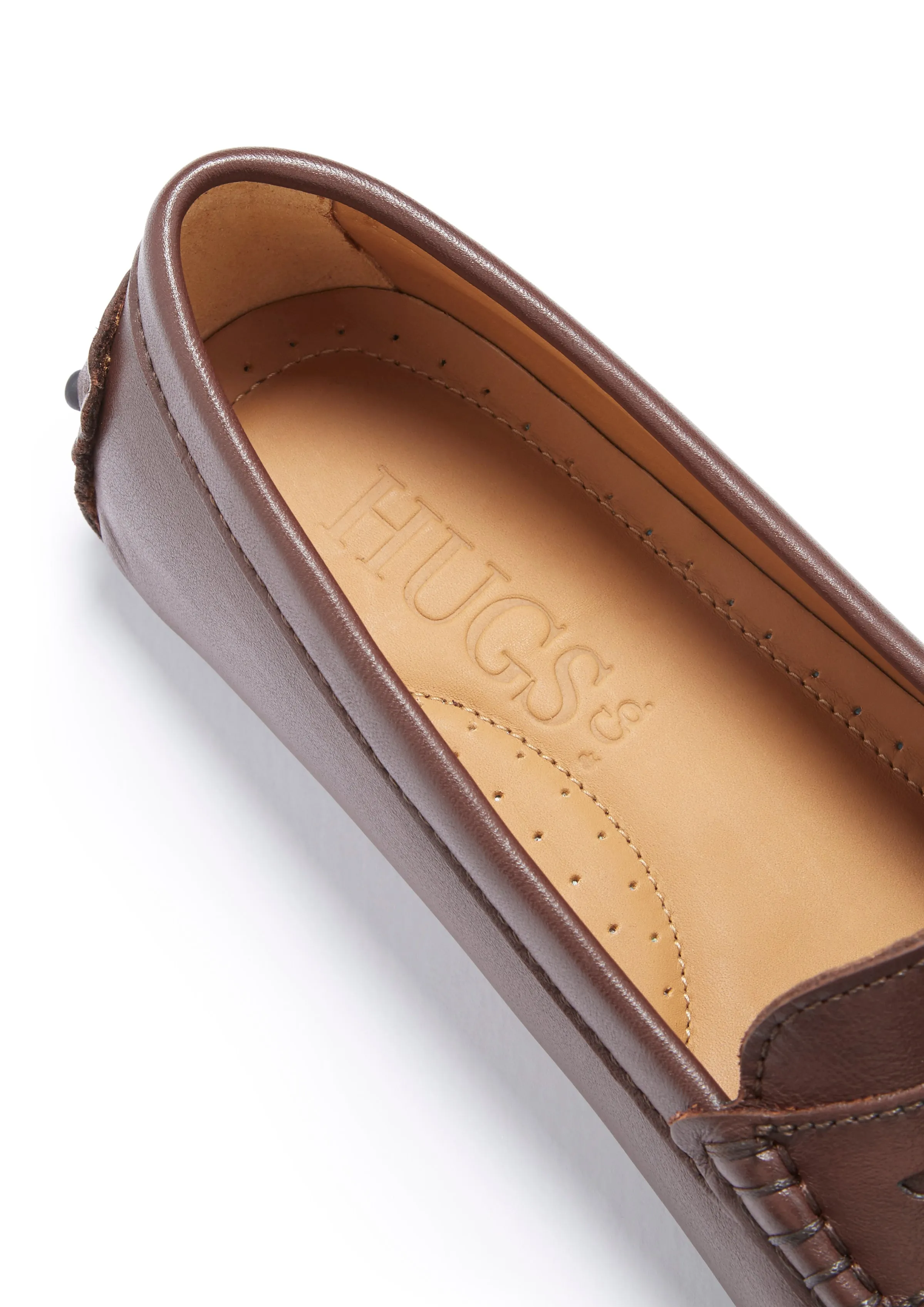 Women's Penny Driving Loafers, brown leather