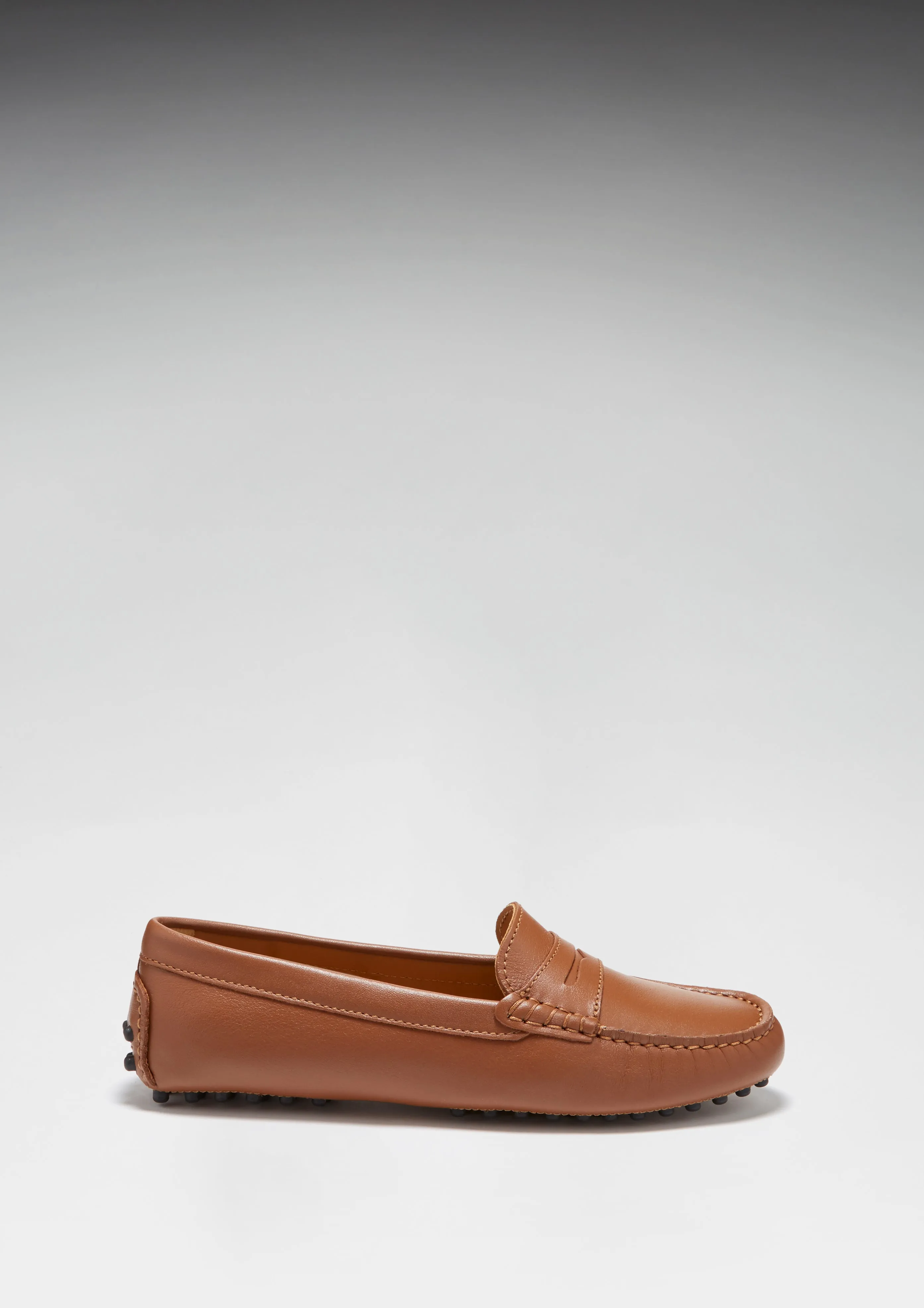 Women's Penny Driving Loafers, tan leather