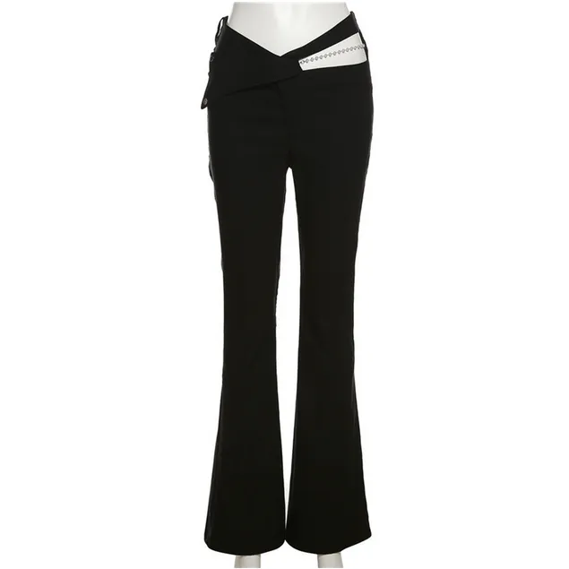 Women's Punk Cutout High-waisted Bell-bottoms