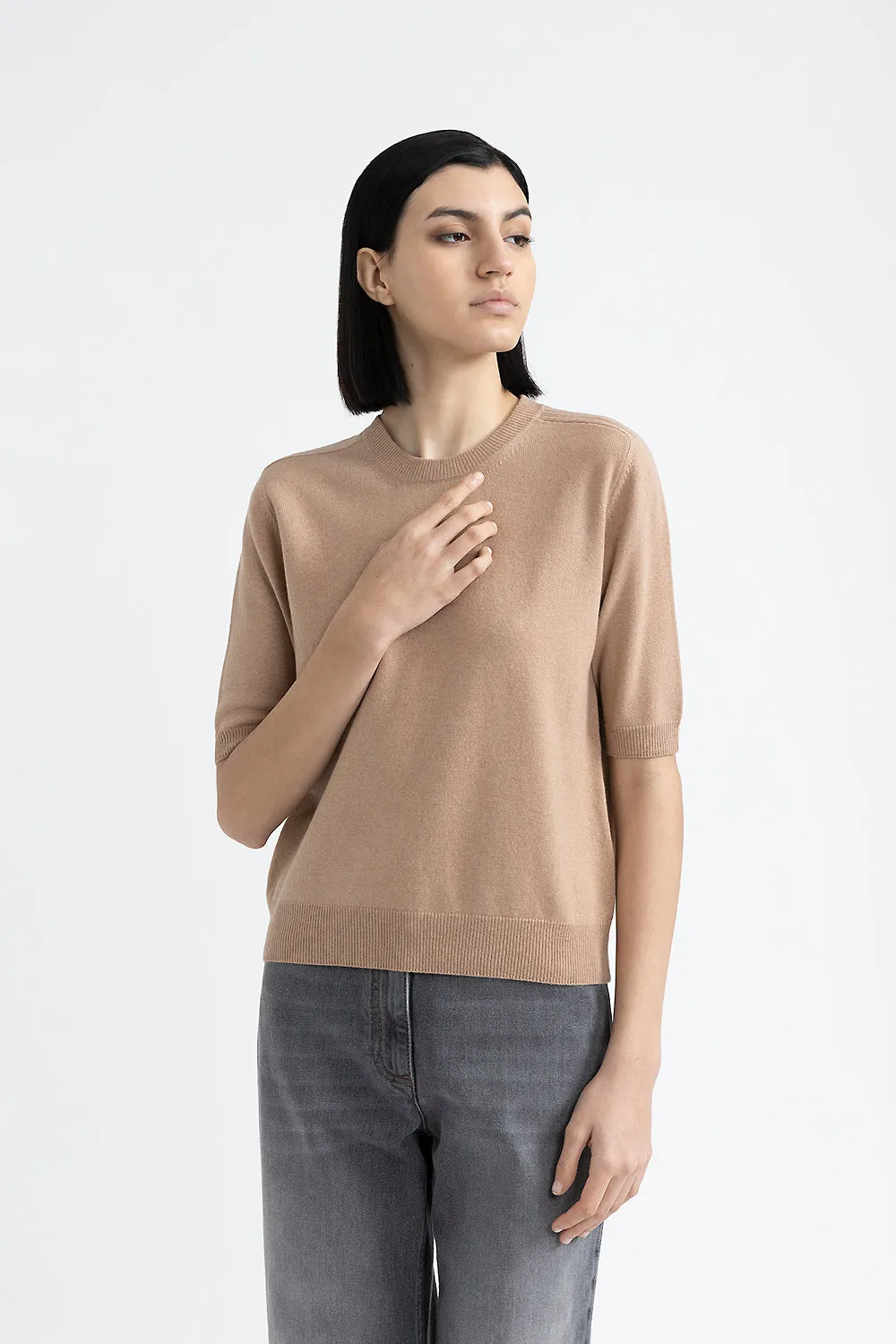 Wool, silk and cashmere sweater