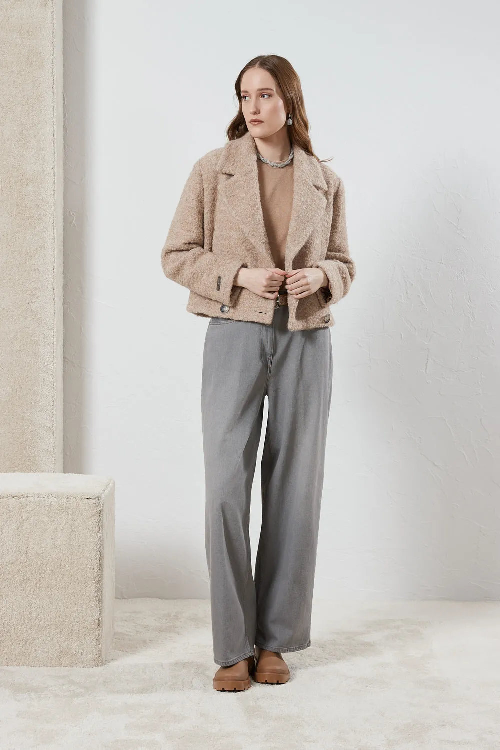 Wool, silk and cashmere sweater