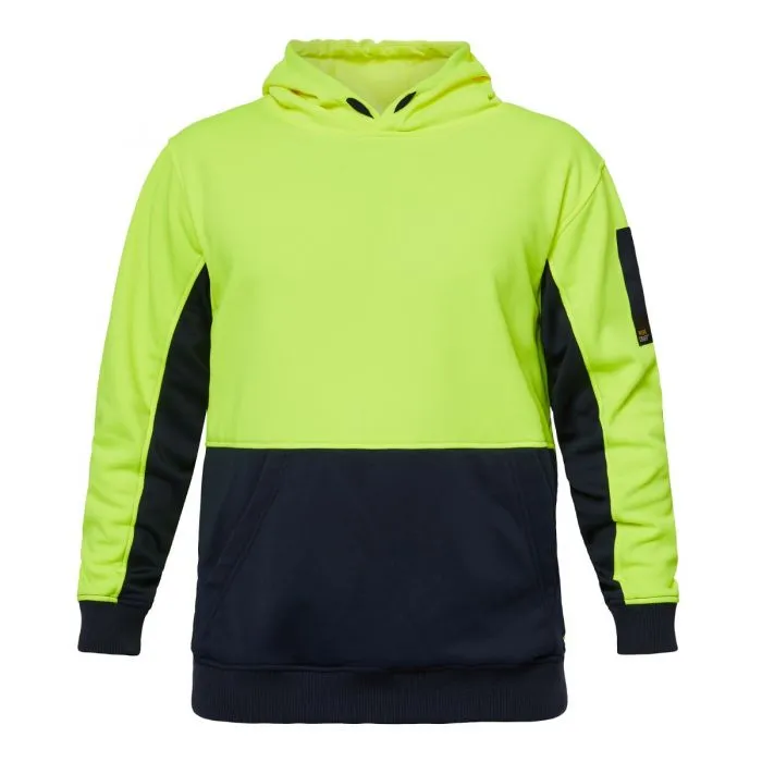 WORKCRAFT Hi Vis 100% Polyester Two Tone Hoodie Jumper 320gsm